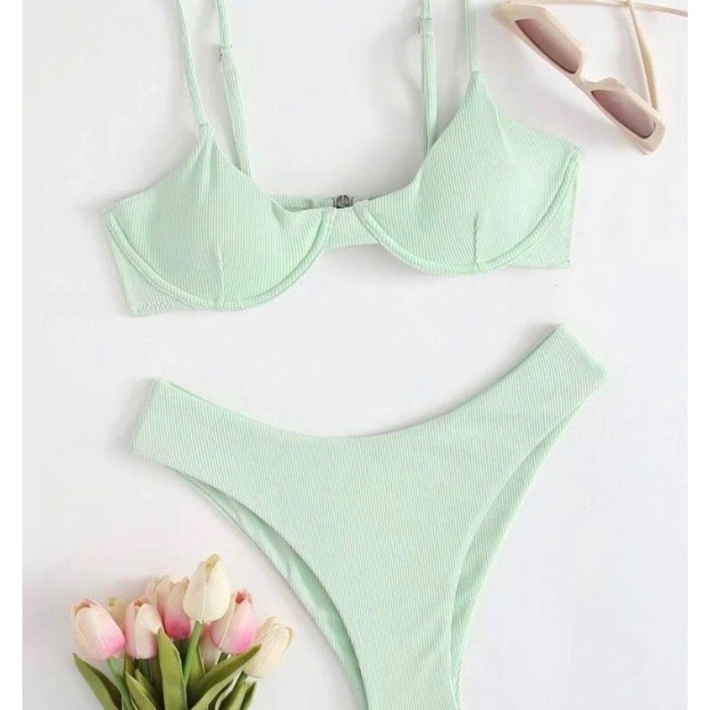 mint green bikini
